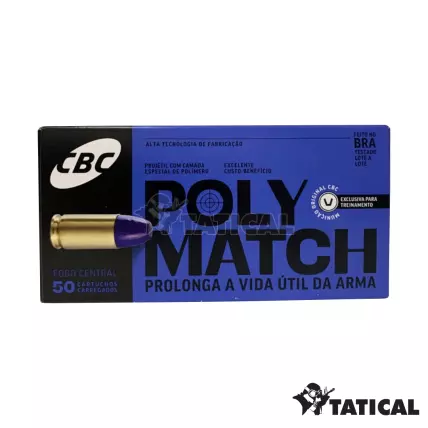 MUNIÇÃO CBC POLYMATCH 9MM LPC 124GR CBTP 50un
