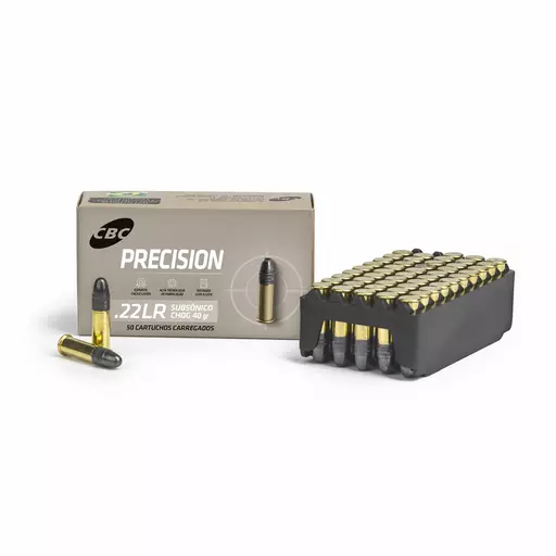 MUNIÇÃO CBC .22 LR PRECISION SUBSÔNICO CHOG 40GR