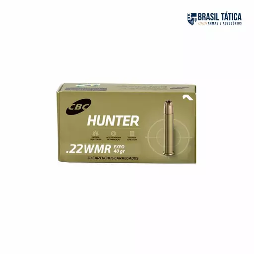 MUNIÇÃO CBC .22 WMR HUNTER EXPO 40GR