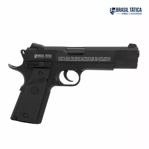 PISTOLA DE PRESSÃO A GÁS GBB CO2 RD-1911 BLOWBACK SLIDE METAL BLACK 4.5MM - RED ALERT