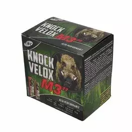 CARTUCHO CBC 12 GA CAMARA 76,2MM KNOCK VELOX M3 PLUS CHUMBO SG1 + SG 50G 25un