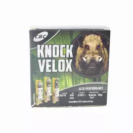 MUNIÇÃO CBC 20 GA KNOCK VELOX SG1+SSG 25un