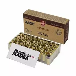 MUNIÇÃO FIOCCHI .380 FMJTC 85GR BLACK MAMBA 50un