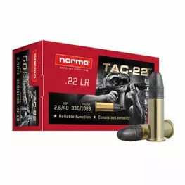 MUNIÇÃO NORMA .22 LR LRN 40GR TAC-22 50un