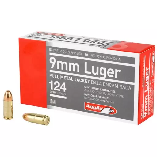 MUNIÇÃO AGUILA 9MM FMJ 124GR 50un