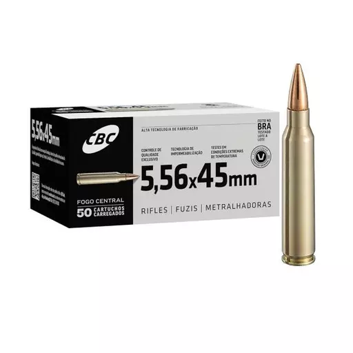 MUNIÇÃO CBC 5.56mm M193 55GR 50un