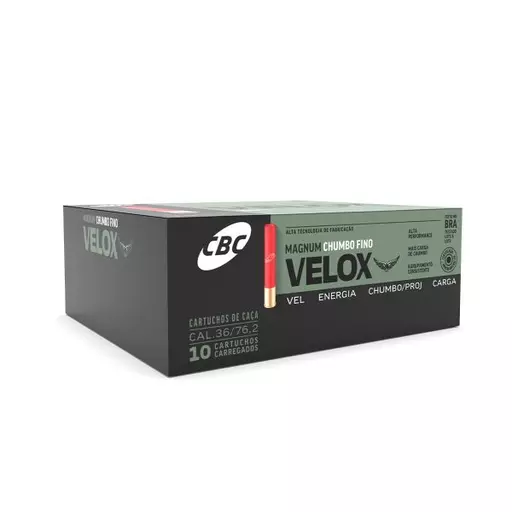 MUNIÇÃO CBC CAL. 36 VELOX MAGNUM CHUMBO T 10un
