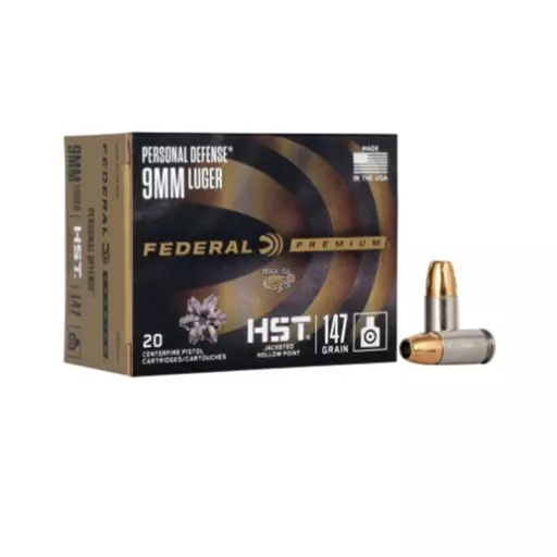 MUNIÇÃO FEDERAL 9MM HST JHP 147GR 20un