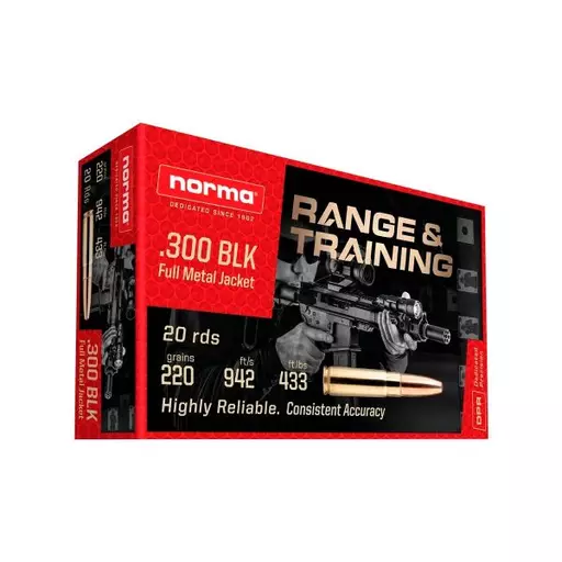 MUNICAO NORMA MOD RANGE&TRAINING FMJ 220GR .300 BLK