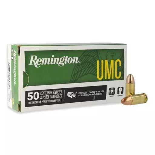 MUNIÇÃO REMINGTON UMC 9MM FMJ 124GR 50un