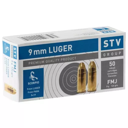 MUNIÇÃO STV SCORPIO 9MM FMJ 124GR 50un