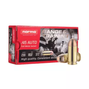 MUNIÇÃO NORMA .45 FMJ 230GR 50un